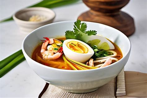  Laksa Johor:  A Symphony of Spicy Coconut Broth and Bountiful Seafood Treasures!